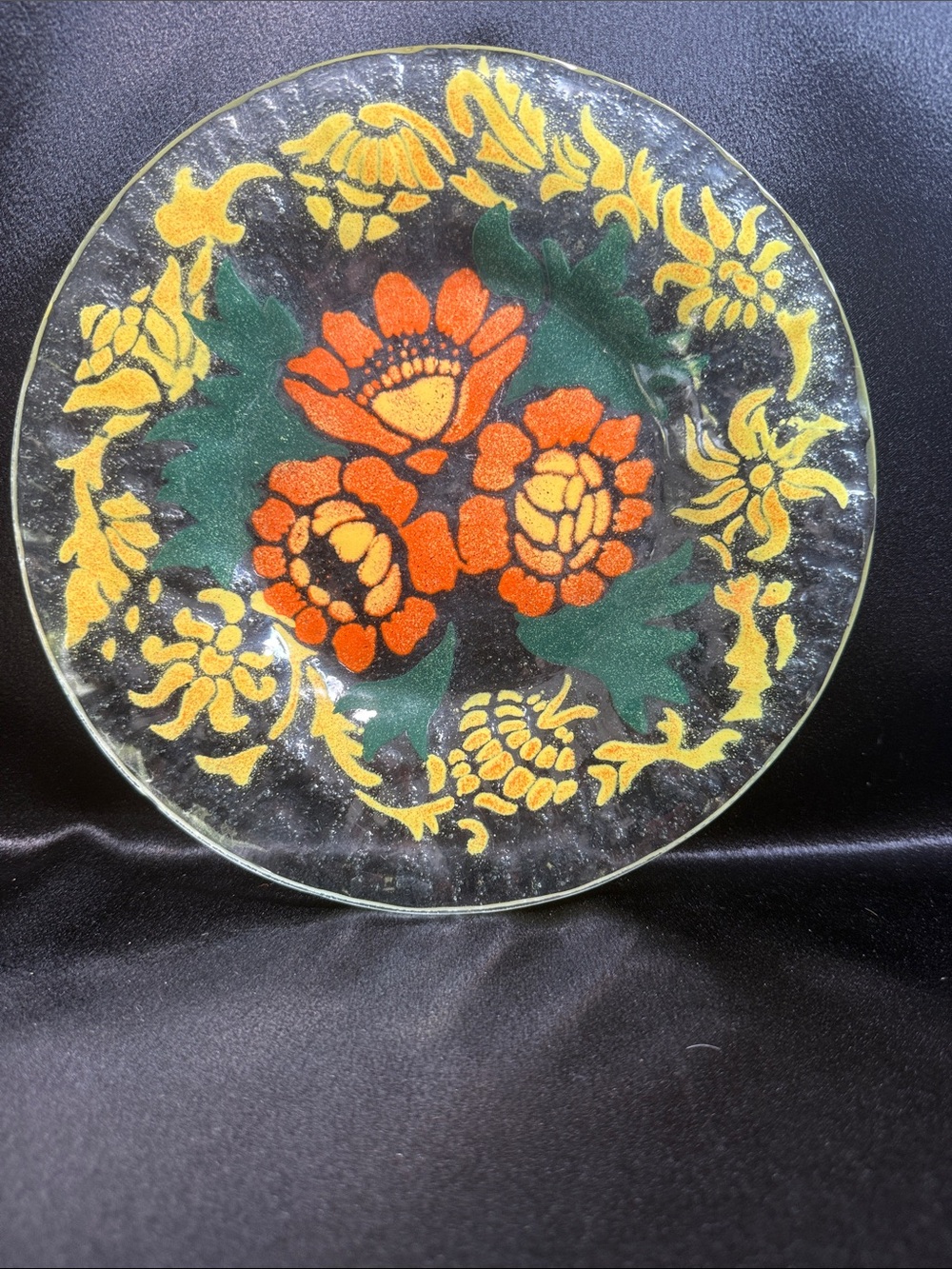 Sydenstricker Fused Hand Painted Glass Plate